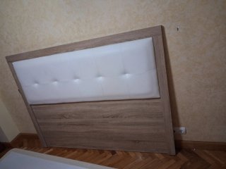 Cama 150 cm con cabecero basé tapizada  y colchon