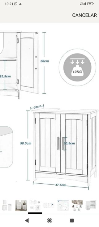 Mueble bajo lavabo EUGAD madera blanco