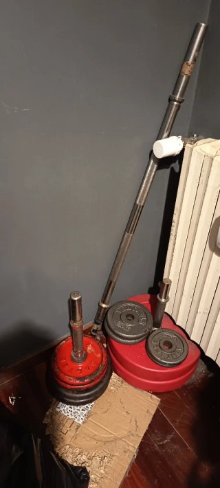 Conjunto de pesas y mancuernas