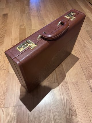 Maletín Piel Avestruz Marrón