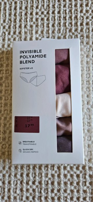 Pack 5 Braguitas Oysho Invisible Polyamide