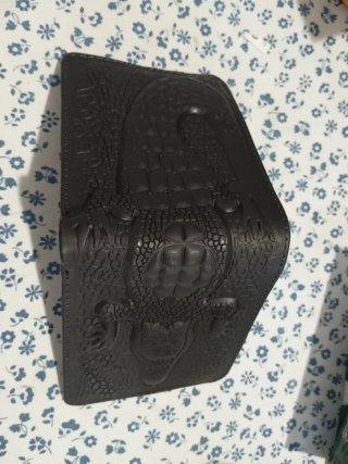 Billetera Piel Cocodrilo Negra