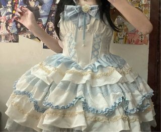 Vestito Lolita bianco e celeste