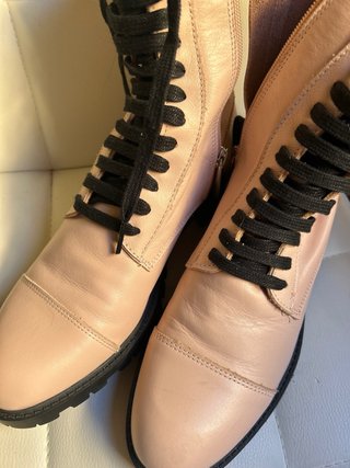 Botines Zara Piel Rosa Nuevos