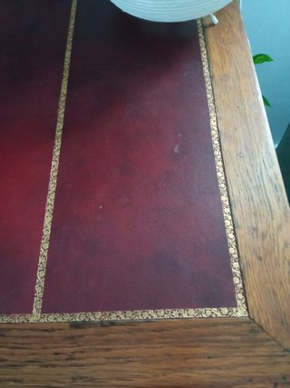 Escritorio inglés madera y cuero 120x67