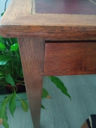 Escritorio inglés madera y cuero 120x67
