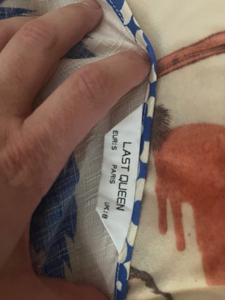Vestido estampado azul y morado talla única