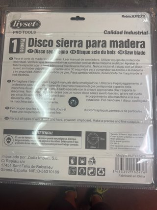 Disco Sierra Madera 12 24T Liyset