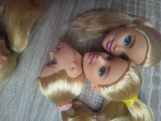 Lote 5 cabezas Barbie pelo rubio