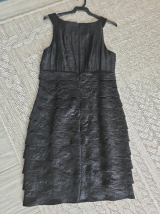 Vestido negro fiesta con pedrería