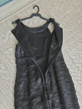 Vestido negro fiesta con pedrería