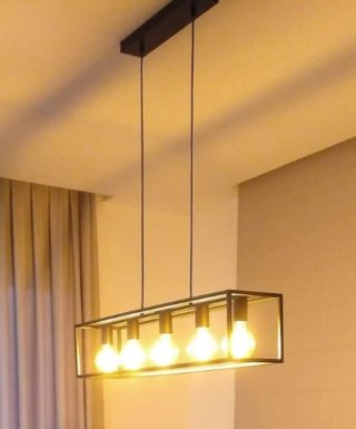 Lámpara colgante industrial moderna negra