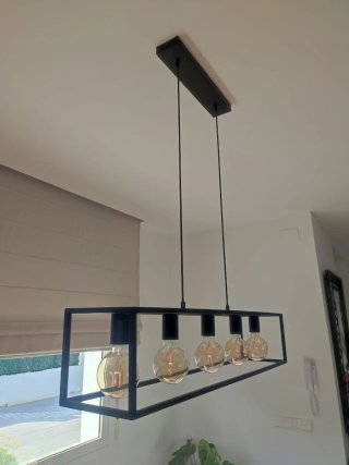 Lámpara colgante industrial moderna negra