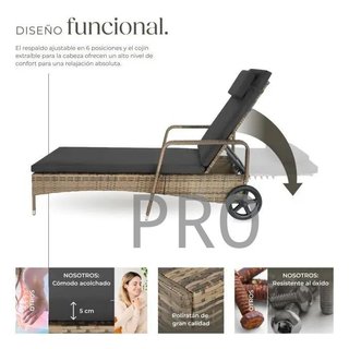 Lettino in rattan per esterni