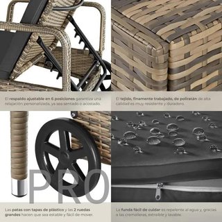 Lettino in rattan per esterni
