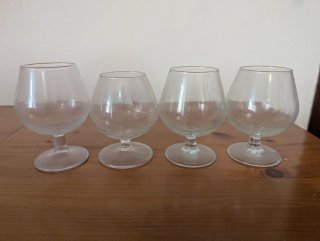 Juego 5 vasos cristal vintage