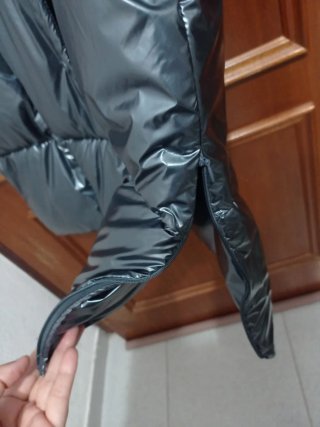 Abrigo Anorak Mujer Talla S Gris Brillante