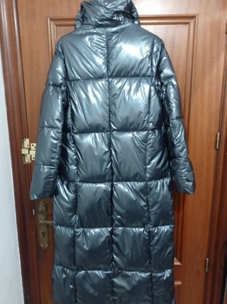 Abrigo Anorak Mujer Talla S Gris Brillante