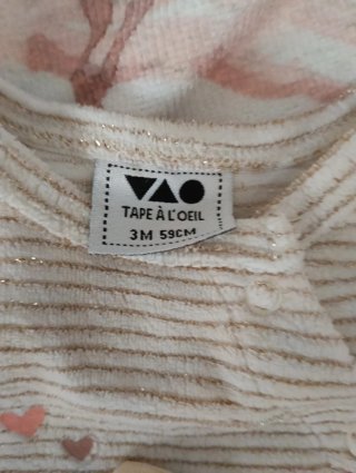 Pijama bebé 3 meses rayas doradas