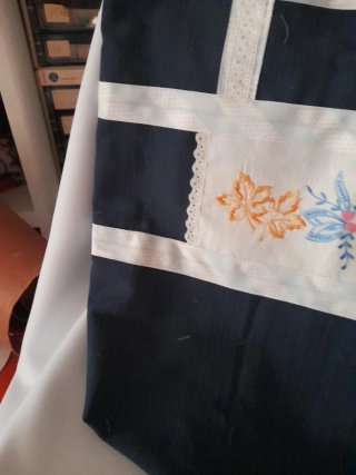 Bolso multiusos azul y blanco