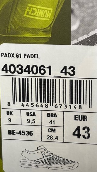 Zapatillas Munich Padel Talla 43 Nuevas