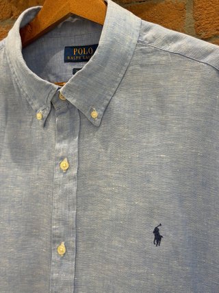 Camicia Ralph Lauren Lino Azzurra XL