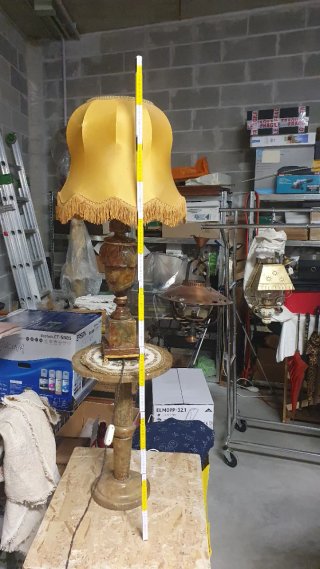 Importante Lampada vintage anni '60 tessuto onice