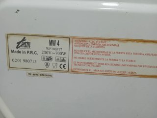 Microondas marca team internacional