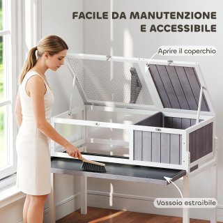 Casetta Tartarughe Rialzata con Divisorio 104 cm