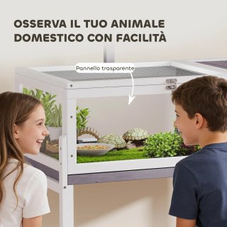 Casetta Tartarughe Rialzata con Divisorio 104 cm