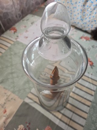 Jarrón de cristal con tapa