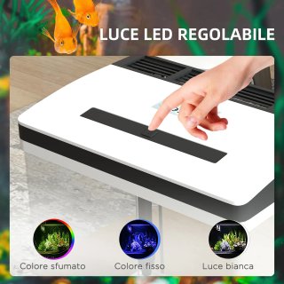Acquario 28L LED con Pompa Ventilazione Vetro ABS