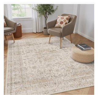 Alfombra Vintage Beige y Gris