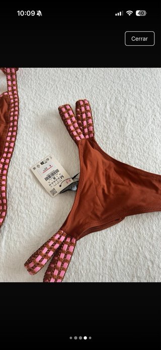 Bikini Zara marrón y rosa sin estrenar