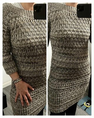 Jersey-vestido tejido gris.