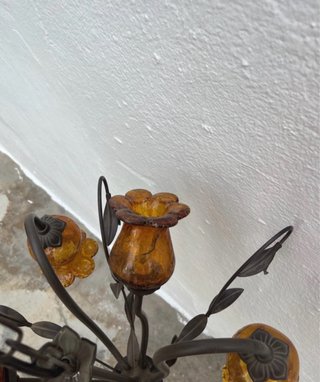 Lámpara de techo antigua floral