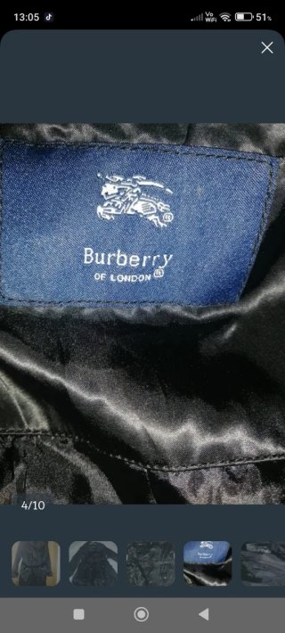 Chaqueta Burberry Negra con Cinturón