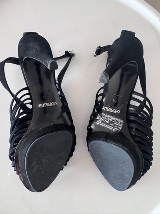 Sandalias Uterqüe Piel-Ante Talla 39 Fiesta