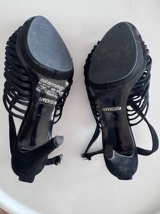 Sandalias Uterqüe Piel-Ante Talla 39 Fiesta