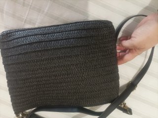 Bolso Don Algodón Negro Rafia y Dorado