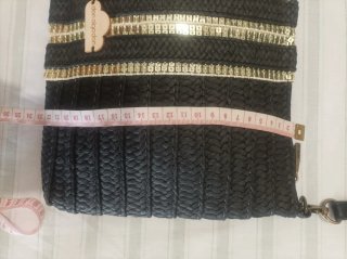 Bolso Don Algodón Negro Rafia y Dorado