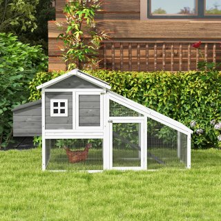 Pollaio Prefabbricato in Legno Grigio per Galline