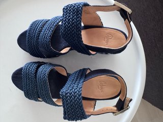 Sandalias Castañer Cuña Azul Multicolor