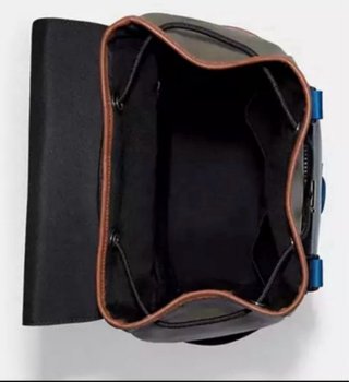 Mochila Coach Cuero Original Negra y Verde