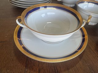 Rosenthal Vajilla Alemania Porcelana Cobalto y Oro