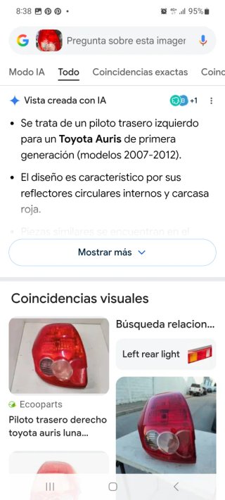 Piloto trasero Toyota Auris2007,2012