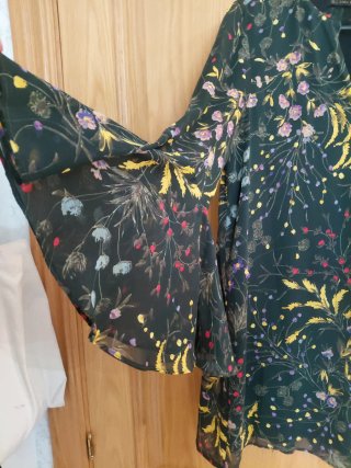 Vestido Zara Estampado Flores Talla L
