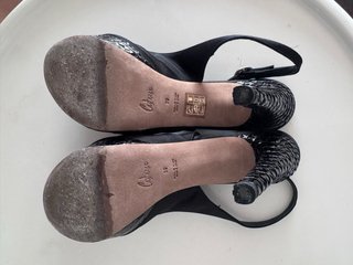 Sandalias Castañer Negras Tacón Plataforma