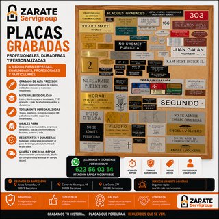 Placas Grabadas Personalizadas Barcelona