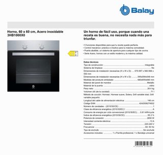 Horno Balay nuevo a estrenar.